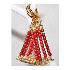 Oorbellen lava rood en gouden driehoek
