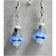 Set oorbellen blauw met wit