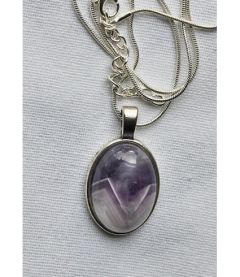 Ketting met Amethist chevron hanger