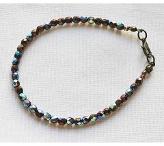 Armband 4mm facetgeslepen firepolished koperkleurige kralen