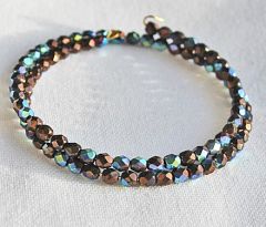 Wikkelarmband memory wire donker koper firepolished 4mm