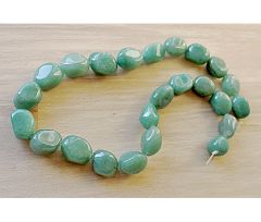 Kralen Aventurijn groen, 14~20x8~12mm. Per stuk.