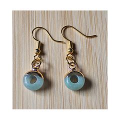 Set oorbellen met Aventurijn donuts 10x10mm