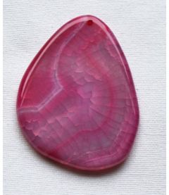 Hanger druppel Agaat donker roze gestreept 58-45mm