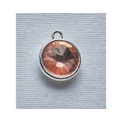 Hanger rivoli puntsteen 12mm zalm roze