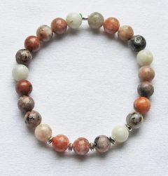Armband Jaspis Pruimebloesem kralen 8mm, 20-21cm.