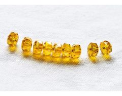 Zakje facetgeslepen heldere donker gele kristal glaskralen 8x5mm, 20 st.