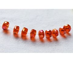 Zakje facetgeslepen heldere oranje kristal glaskralen 8x5mm, 20 st.