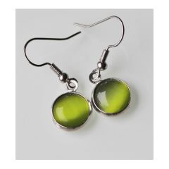 Oorbellen Cat eye groen 10mm