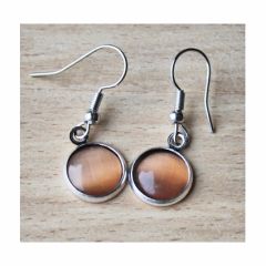 Set oorbellen Cat eye licht tot donker roze l0mm