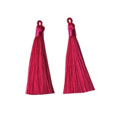 Kwastje fuchsia kleur, 8cm. Per stuk. Nieuwe kleuren, voor mala's en kettingen.