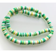 Snoer Katsuki of polymeer klei kralen 6mm groen, geel, wit