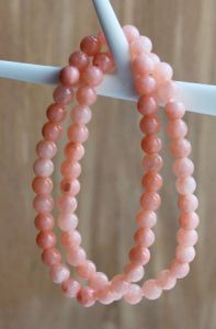 Armband jade roze zalm kleur 6mm, 18-19cm