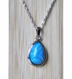 Ketting met gestreepte druppel agaat hanger