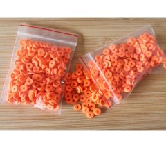 Zakje katsuki of polymeer klei kralen 6mm, oranje
