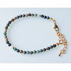 Armband facetgeslepen 4mm lapis lazuli en chrysocolla kralen
