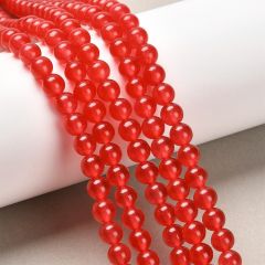 Snoer 6mm rode jade, 50 stuks