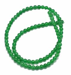 Snoer of zakje jade groen 4mm 40-44 kralen