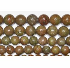 Snoer Jaspis kralen bruin met groen en rood 8mm