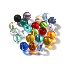 Zakje met 20 stuks ronde K9 kristal glaskralen, mix kleur, 5.5x6mm.