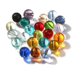 Zakje met 20 stuks ronde K9 kristal glaskralen, 7.5x8mm. Mix van kleuren.