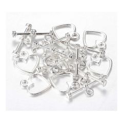 Kapittel slot Hartje, silverplated, 12x14mm