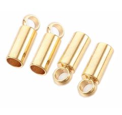 Eindkapje roestvrijstaal goudkleur 8x2,5mm. Per 2 stuks.