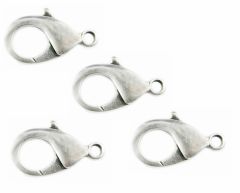 Karabijn sluiting antiek zilverkleur 18x10mm. Per stuk.