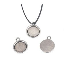 Kastje voor cabochon/plaksteen 14mm, per stuk.