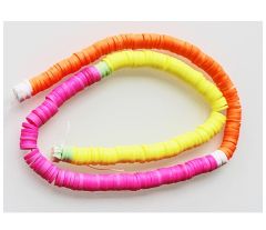 Gemengd snoer of zakje Katsuki 6mm kralen, oranje, geel en roze
