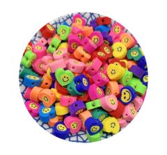 Zakje Katsuki hartjes multicolor, 10mm, per 10 stuks.