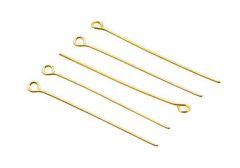 Kettelstift 40mm, goudkleurig. Per 40 stuks.