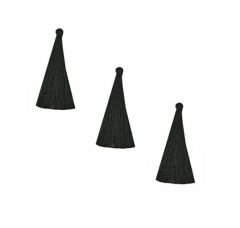 Kwastje of tassel zwart, 8cm. Per stuk.