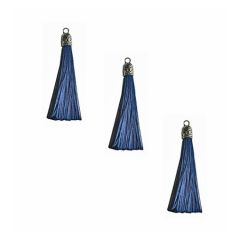 Kwastje of tassel donker blauw, 6cm.