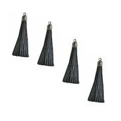 Kwastje of tassel zwart, 6cm