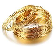 Memory wire goudkleurig 0.6mm, 10 windingen