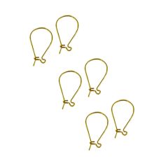 Oorbellen DQ goldplated 24x12mm, per set.