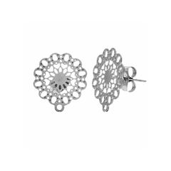 Set oorstekers rvs Bohemian Bloem 16mm met oogje