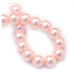 Glasparels roze 6mm, per 50 stuks.