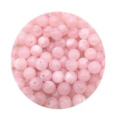 Acryl kralen 8mm, imitatie edelsteen rozekwarts, roze-wit gemarmerd, per 48-50 stuks.