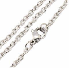 Ketting roestvrij stalen fijne schakels, 45cm. Met verlengketting.