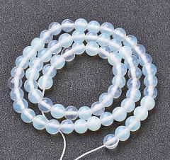 Snoer Opaliet kralen wit-blauw 6mm, 50 kralen