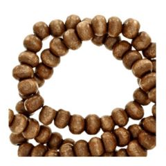 Kraal hout donker tabaks bruin 8mm. Per 50 stuks.