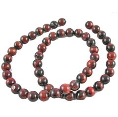 Zakje Tijgeroog rood kralen 6mm, 25 stuks.