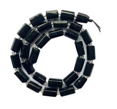 Kraal Toermalijn zwart 8.5-11x5.5-6.5mm, per 2 stuks.