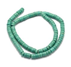 Snoer of zakje howliet turkooiskleur groenig disc 6x3mm, 50 stuks.