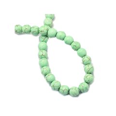 Klein snoer Howliet groene turkooiskleur kralen 4mm, 44-46 kralen