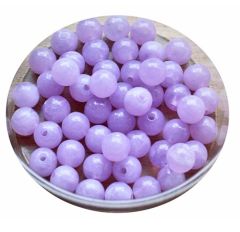 Acryl kralen 8mm, imitatie edelsteen, lila-wit gemarmerd, per 48-50 stuks.