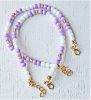 Armband 4mm pastel lila en witte rocaille kralen