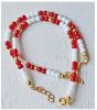 Armband rode en witte 4mm rocaille kralen